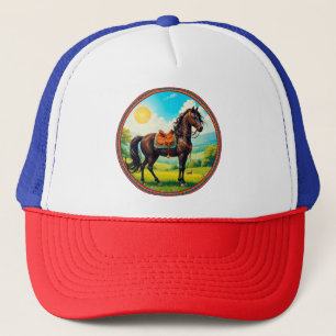 Casquette Cheval avec fond vibrant