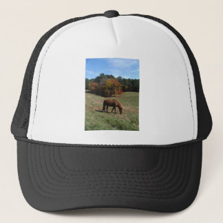 Casquette Cheval Brown avec arbres à automne