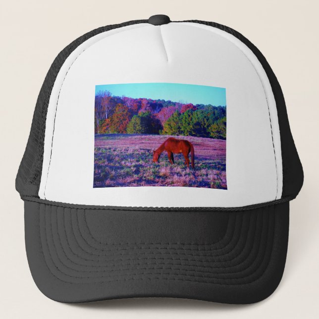 Casquette Cheval Brown en Grass violet (Devant)