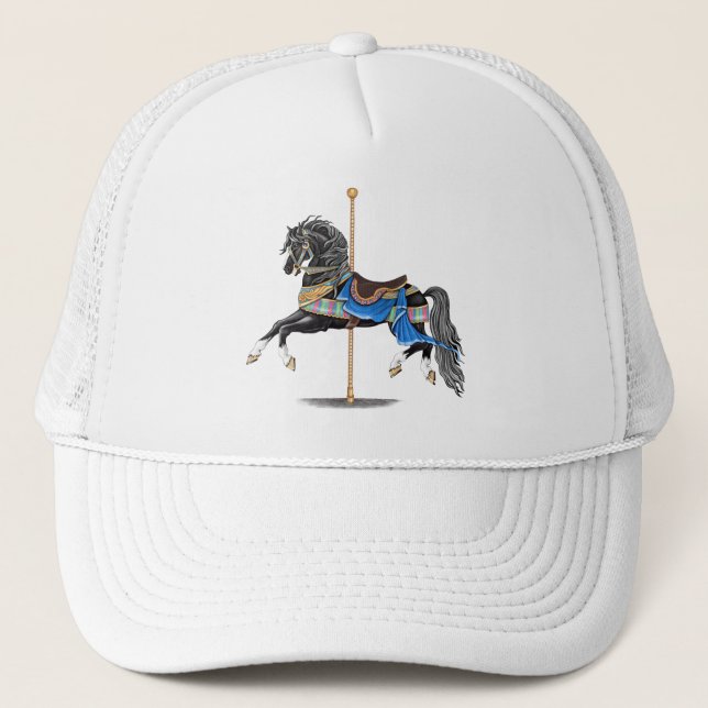 Casquette Cheval de Carrousel Noir (Devant)