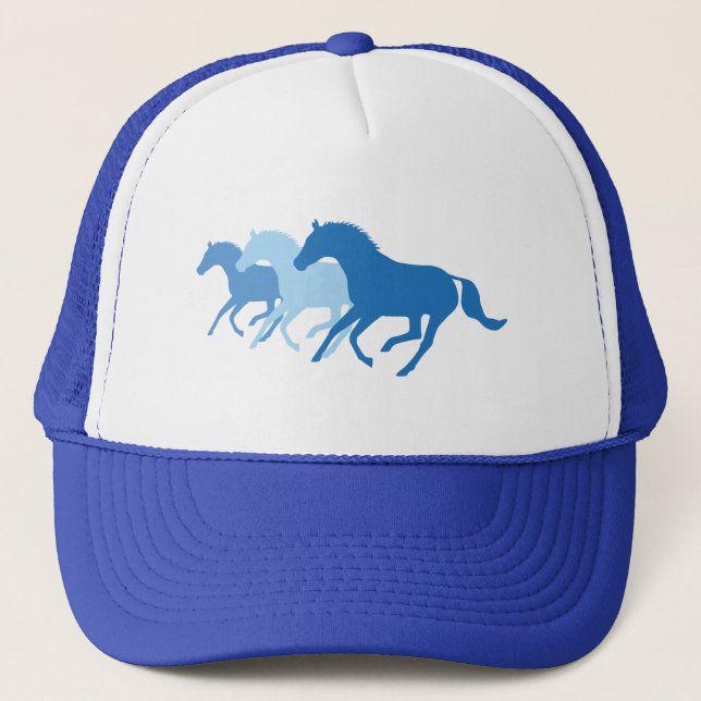 Casquette Cheval de course (bleu) (Devant)