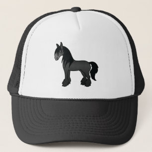 Casquette Cheval de dessin animé Black Gypsy Vanner Clydesda