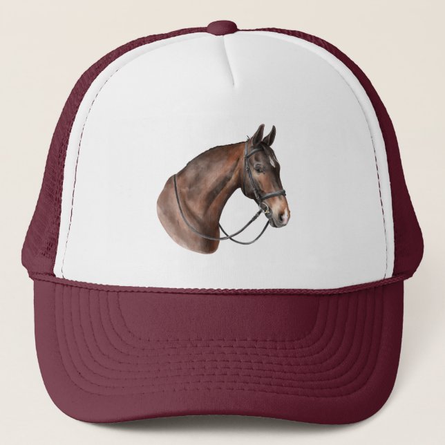 Casquette Cheval de Watercolor Bay dans une brique (Devant)