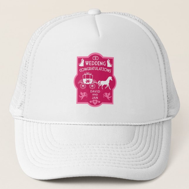 Casquette Cheval Et Panier Romantique Mariage (Devant)