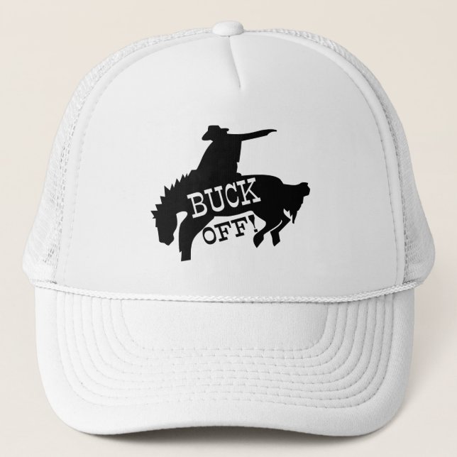 Casquette Cheval Rider Dit Buck Off Trucker Chapeau (Devant)