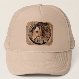 Casquette cheval rose