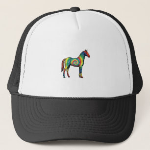 Casquette Cheval Tie Dye Gravure Vintage Art Vectoriel