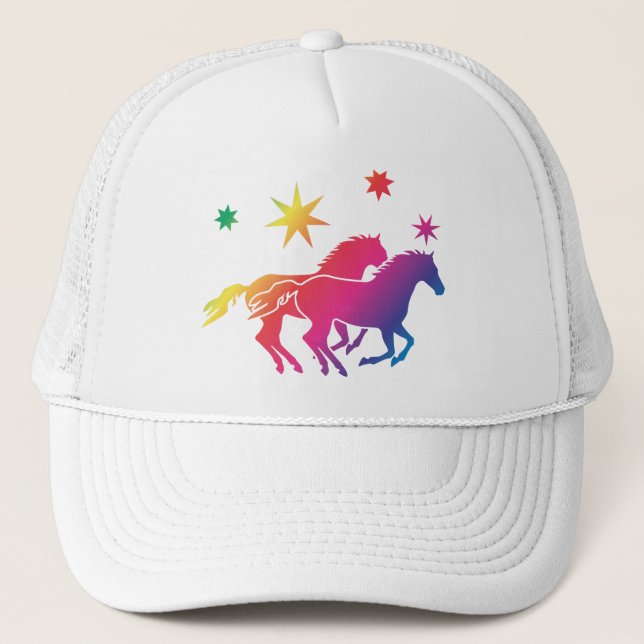 Casquette chevaux arc-en-ciel (Devant)