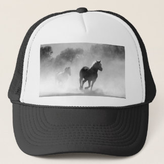 Casquette Chevaux de course noir et blanc Photo Artwork