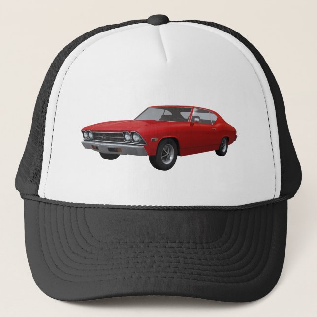 Casquette Chevelle 1969 solides solubles : Finition rouge (Devant)