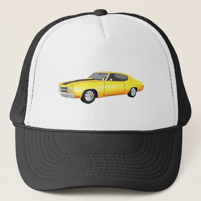 Casquette Chevelle 1970 solides solubles : Finition jaune : (Devant)