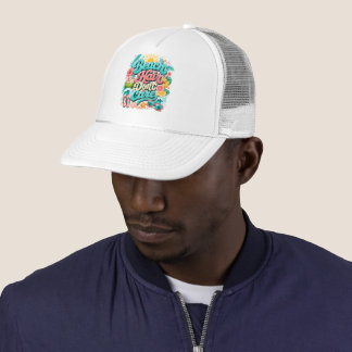 Casquette Cheveux de plage, on s'en fiche, Typographie d'été