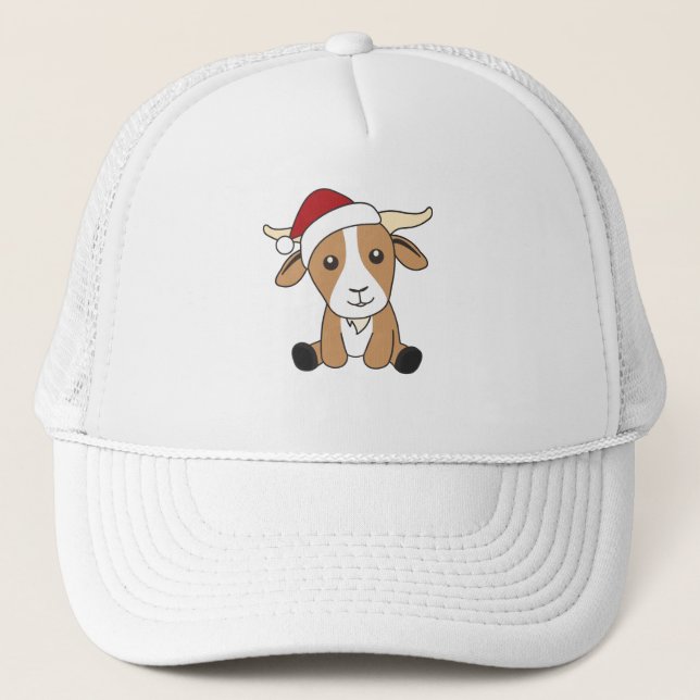 Casquette Chèvre Noël Chèvres Animaux d'hiver (Devant)