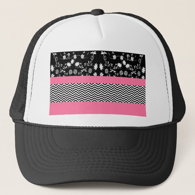 Casquette chevron rose (Devant)