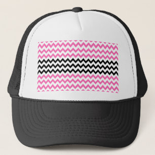 Casquette Chevron rose chaud et noir par Shirley Taylor