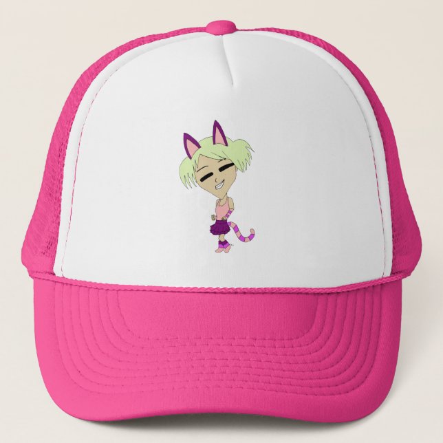 Casquette chibi chatte fille  (Devant)