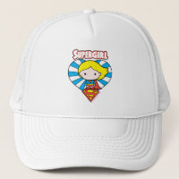 Chibi Supergirl Starburst Coeur et logo