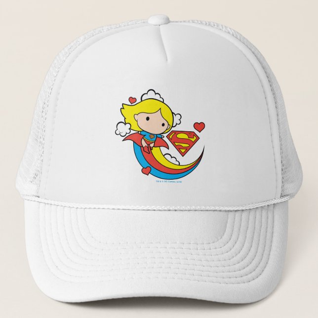 Casquette Chibi Supergirl volant arc-en-ciel (Devant)