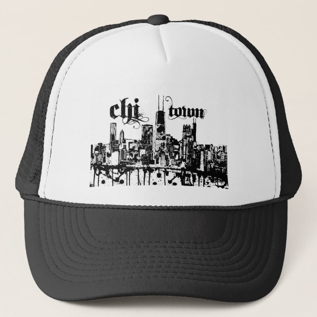 Casquette Chicago "chi-ville" a mis dessus pour votre ville (Devant)
