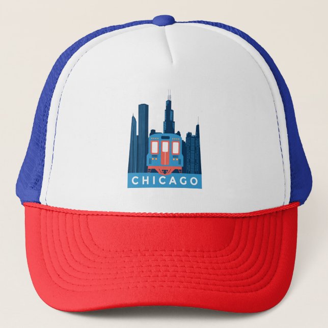 Casquette Chicago Skyline Voyage Vintage  (Devant)