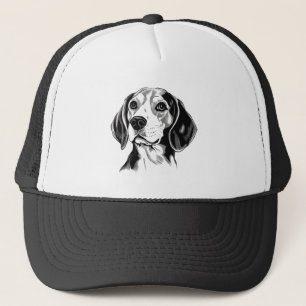 Casquette Chien beagle noir et blanc en silhouette