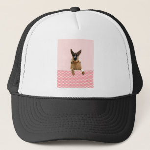 Casquette Chien berger allemand Pois roses
