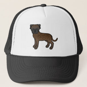 Casquette Chien bouledogue Cartoon avec pelage bringé