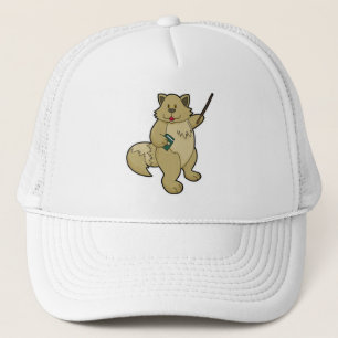 Casquette Chien comme enseignant avec livre et pointeur