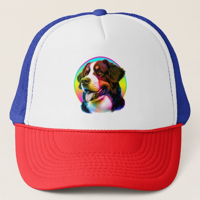 CASQUETTE CHIEN COOL COULEURS ARC-EN-CIEL (Devant)