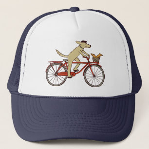 Casquette Chien cycliste avec écureuil ami - Art animal amus
