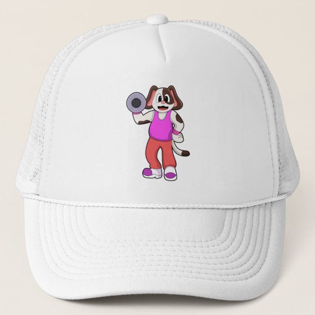 Casquette Chien de Bodybuilding avec Dumbbell (Devant)