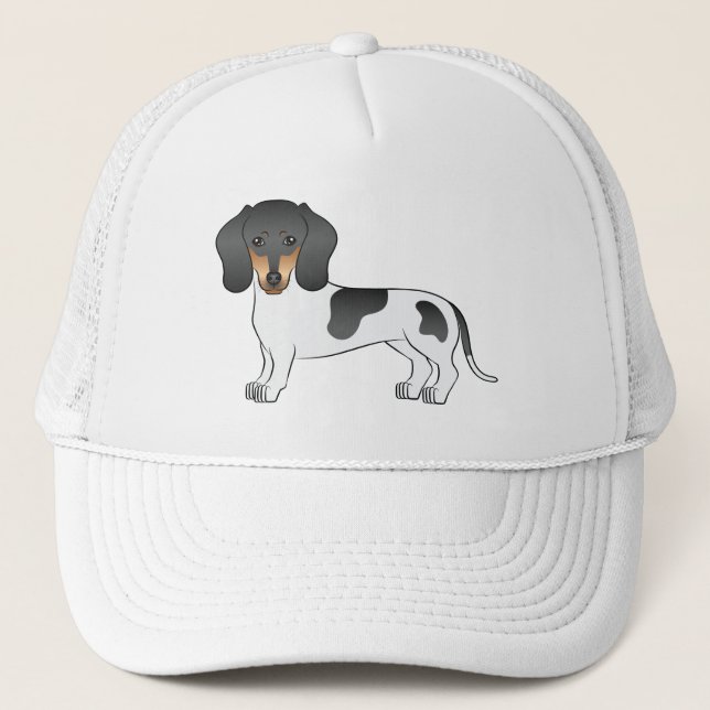 Casquette Chien de caricature à cheveux courts noir et tan (Devant)