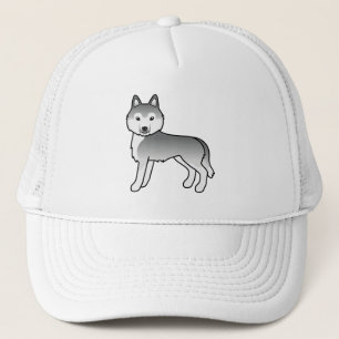 Casquette Chien de caricature chiche en argent Sibérie Husky