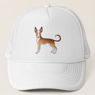 Casquette Chien de chasse ibizien à poil lisse rouge et blan