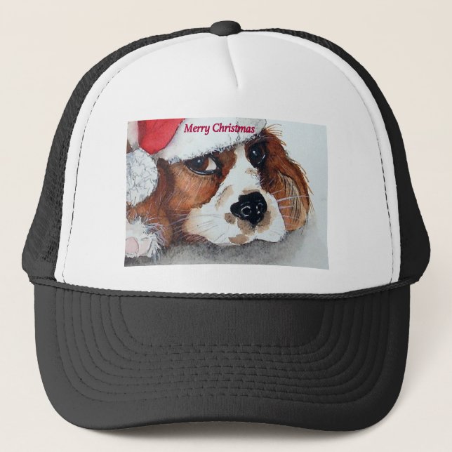 Casquette Chien de chiot de Noël (Devant)