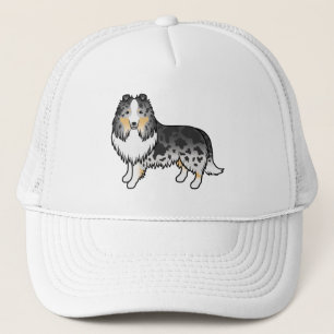 Casquette Chien de dessin animé Sheltie Shetland Sheepdog Bl