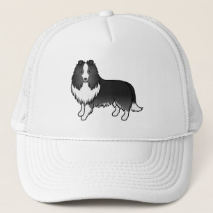 Casquette Chien de dessin animé Shetland Sheepdog Bi-Noir Sh