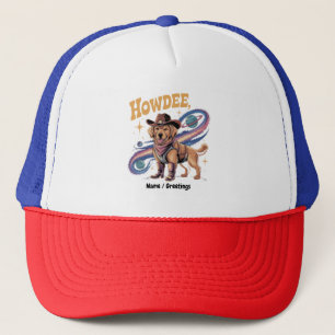 Casquette Chien de l'espace cow-boy drôle Retriever doré occ