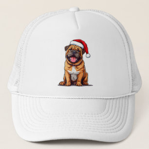 Casquette Chien de Noël mignon portant un chapeau de Père No