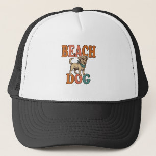 Casquette Chien de plage gravure vintage conception graphiqu