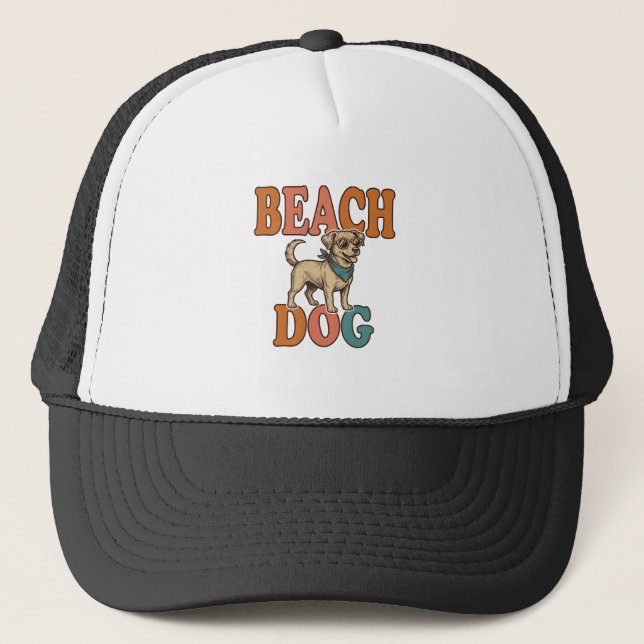 Casquette Chien de plage gravure vintage conception graphiqu (Devant)