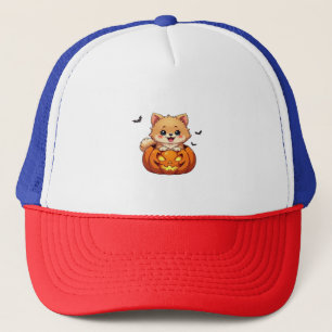 Casquette Chien de Poméranie Happy Halloween citrouille Clas