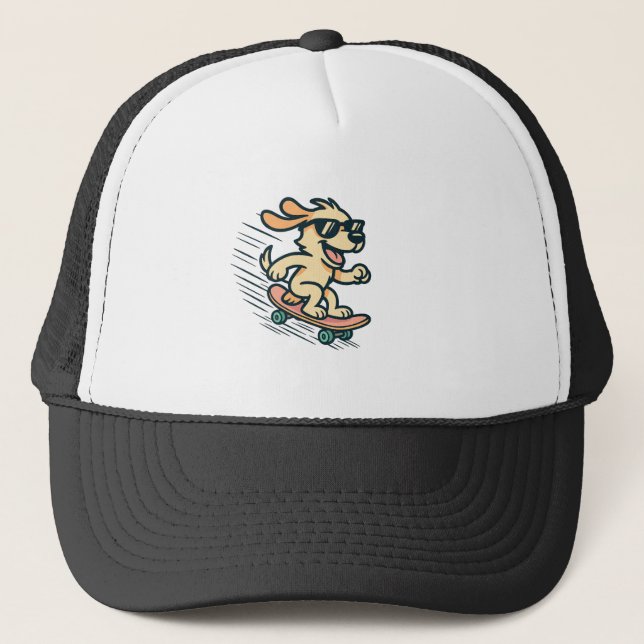 Casquette Chien de skateboard (Devant)