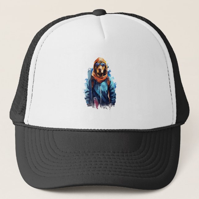 Casquette Chien de Ski dans des Lunettes de Ski  5 (Devant)