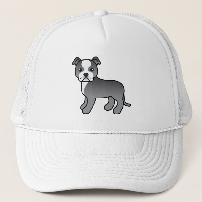 Casquette Chien de Terrier Bleu Et Blanc (Devant)