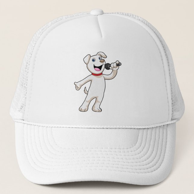 Casquette Chien en chantant avec microphone (Devant)