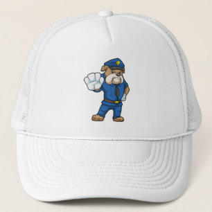 Casquette Chien en policier avec uniforme de police