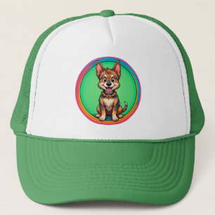 Casquette Chien heureux de dessin animé coloré