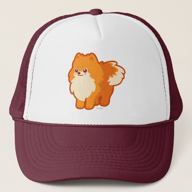 Casquette Chien mignon Kawaii Pomeranian (Devant)