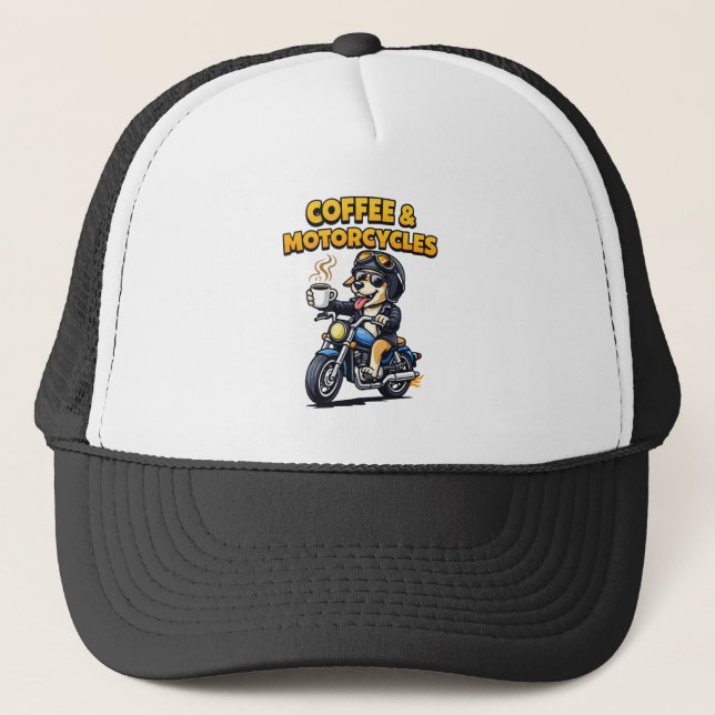 Casquette Chien Motard Café & Moto (Devant)